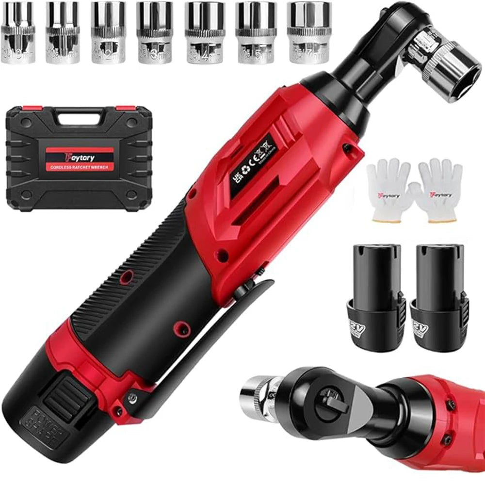 3/8’ 12 V Extended Cordless Ratchet for Car Repair, DIY Work, Automotive
