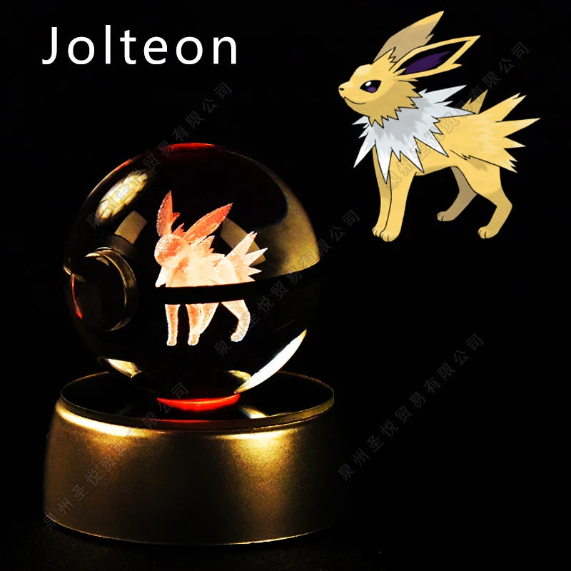 Pokemon Crystal Ball 3D Pikachu Gengar Mewtwo Night Light Lamp