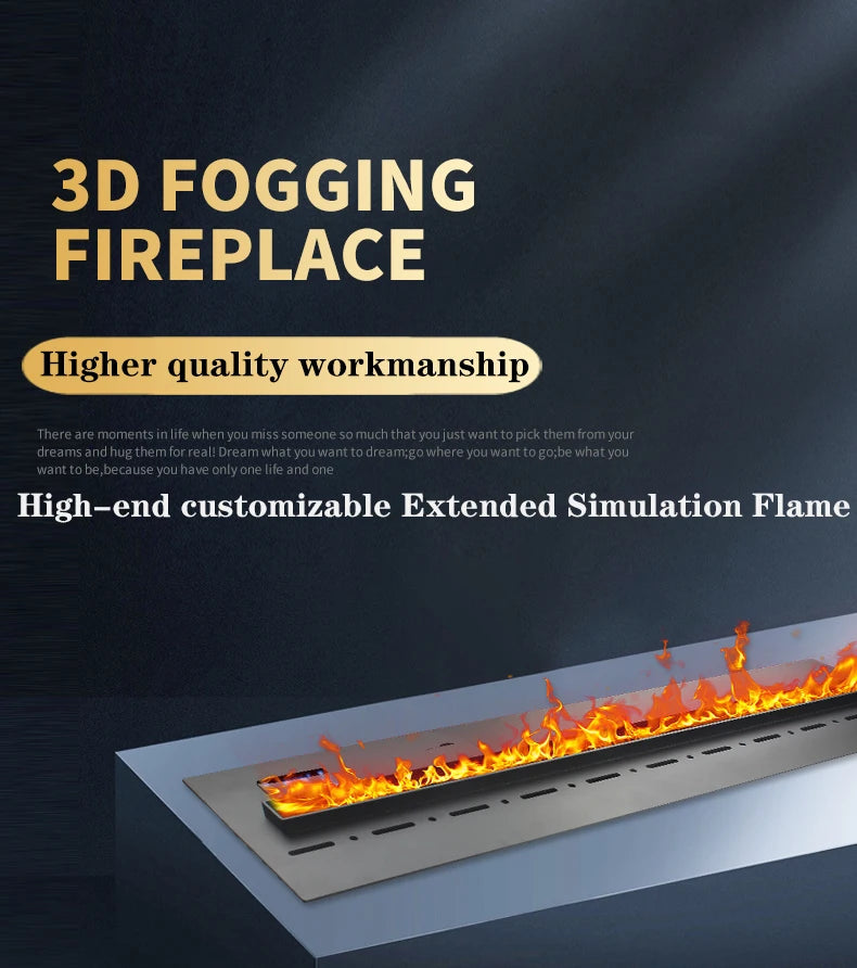 Water Vapor Fireplace Germicidal UV Lamps Customized 3D Flame Electric Fireplace Tv Stand