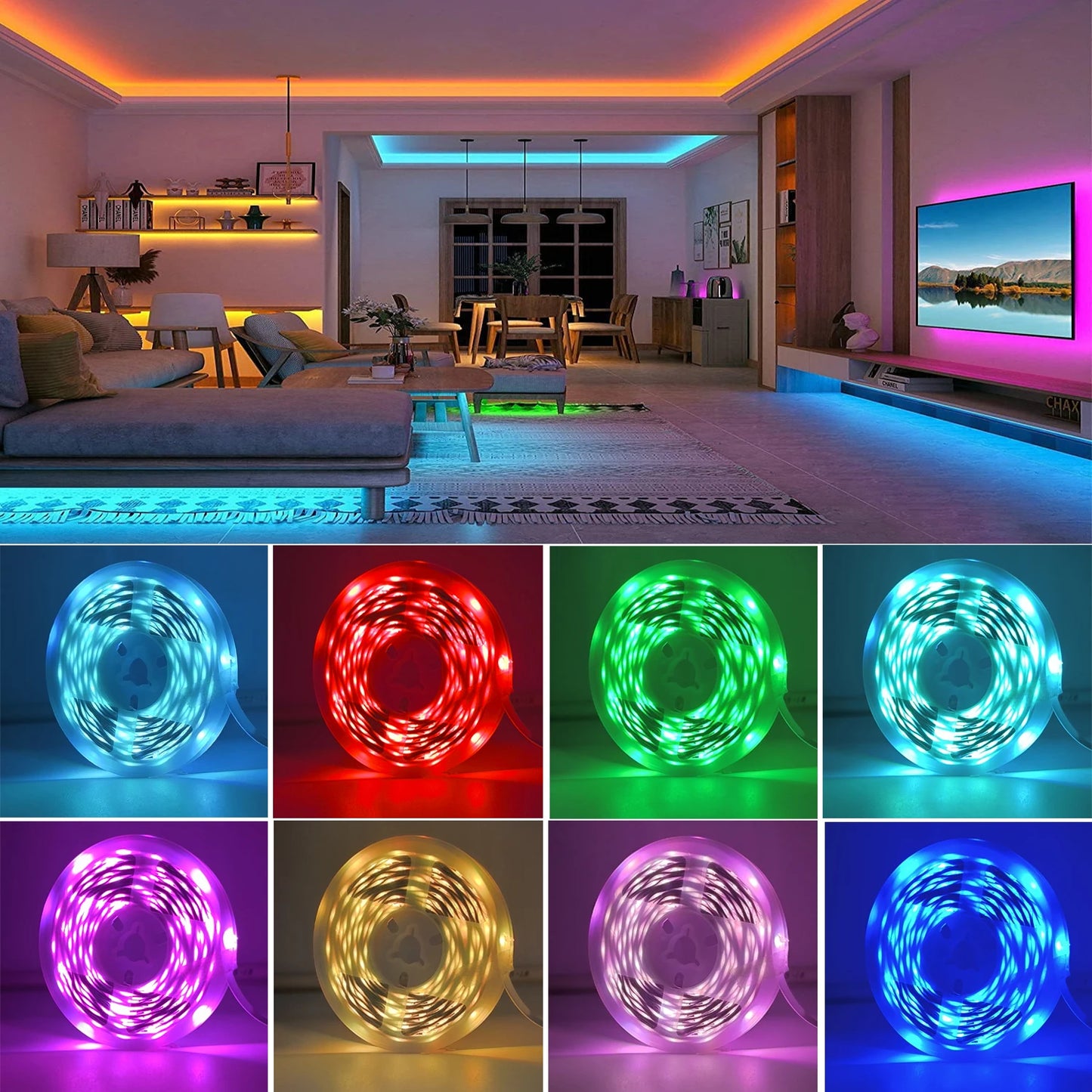 RGB Led Strip Lights 5m 10m 20m 30m Led Room Light with APP Control Flexible Ribbon Luces Led Tape