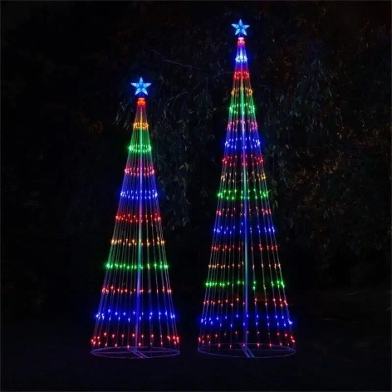 Control Christmas NEW LED Tree Indoor Outdoor Metal Ring Led String Decorative Light