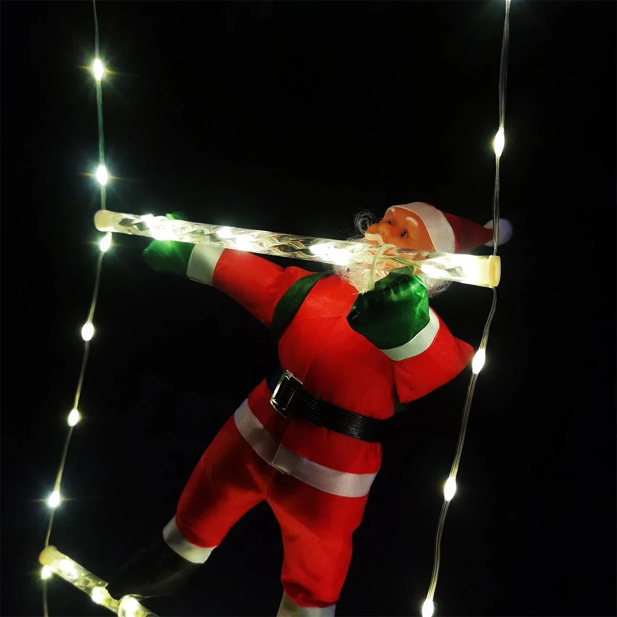 3M Santa Claus Climbing Ladder Warm Light Christmas Decoration Home Outdoor
