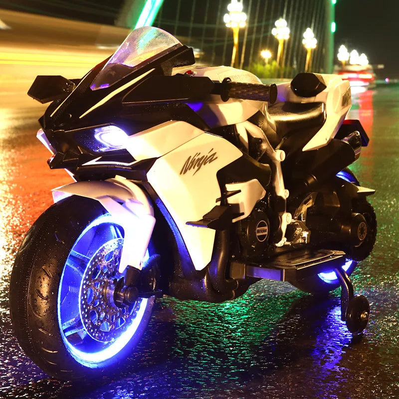 1.1M Long Children Electric Two Wheeled Rechargeable Drive Motorcycle For 3-9 Years Kids Ride On