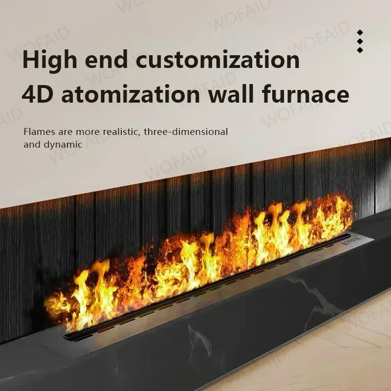 3D Vapor Electric Fireplace For Living Room Smart Simulated Flame Atomization App Control Fireplace TV Stand