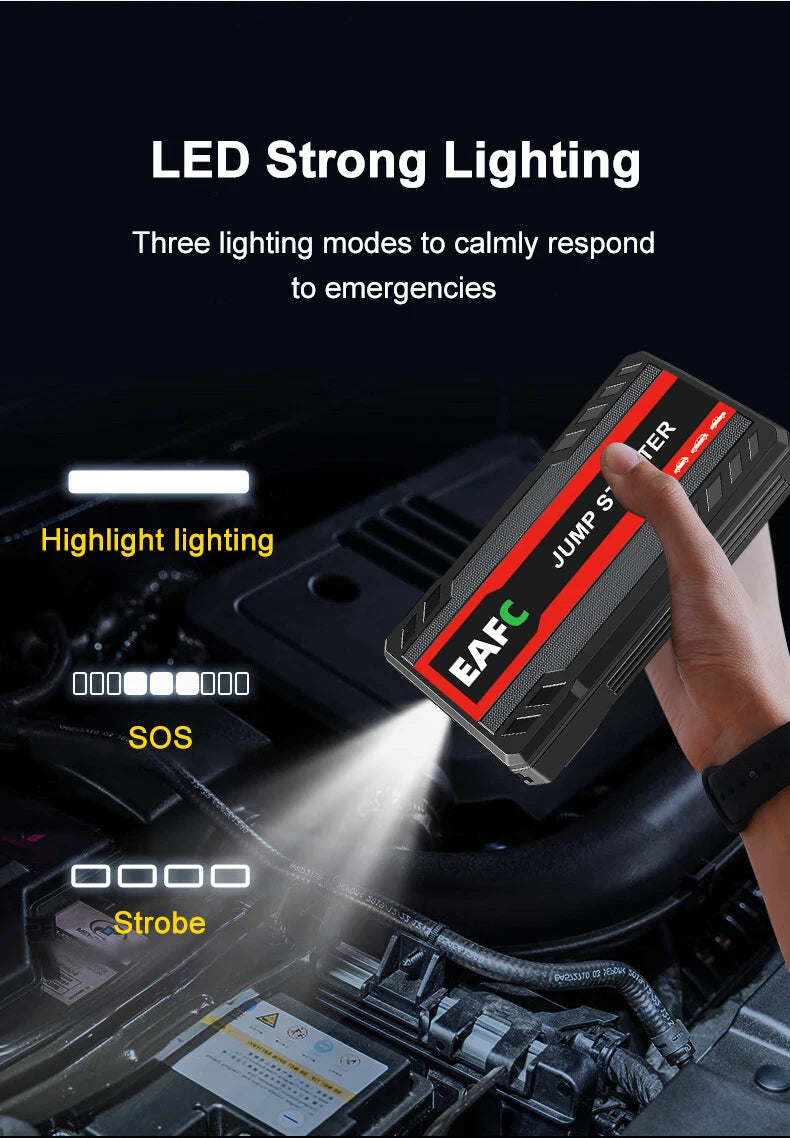 12V Car Jump Starter 600A-2000A Car Battery Starter Booster Emergency Start Portable Power Bank