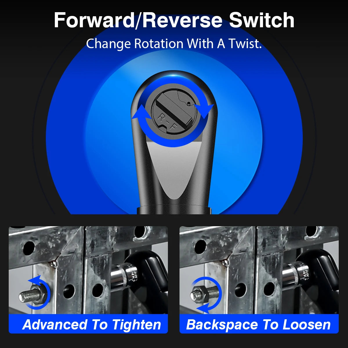 Cordless Ratchet Wrench Set,3/8"300 RPM 12V Power Electric Ratchet Driver with 7 Sockets,Two 1500mAh Li-Ion Batteries