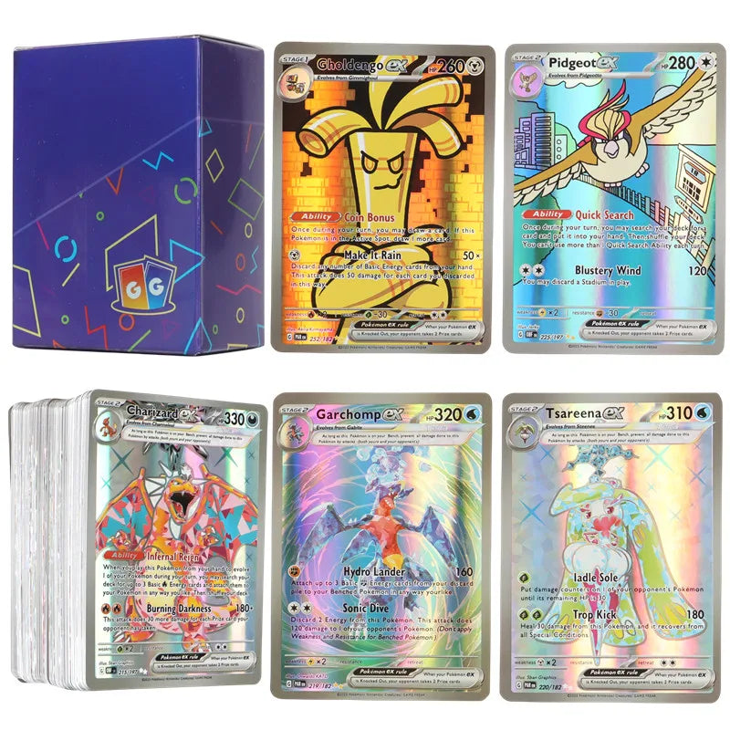 60/100Pcs English Pokemon Card 1996 Year Shining Charizard Pikachu Mewtwo trade Card Kids Pokemon Toy