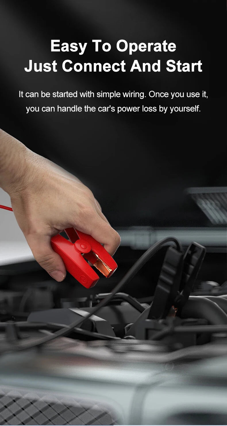 12V Car Jump Starter 600A-2000A Car Battery Starter Booster Emergency Start Portable Power Bank