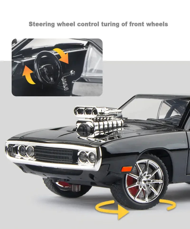 1:24 Dodge Charger Alloy Muscle Car Model Die-cast Vehicles Sports Car Model Simulation Sound And Light