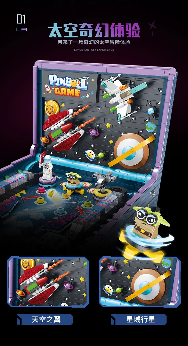 60526 MOC Idea Game Machine Pinball Table Building Blocks Bricks Assembling DIY Toys for Christmas Gift Set