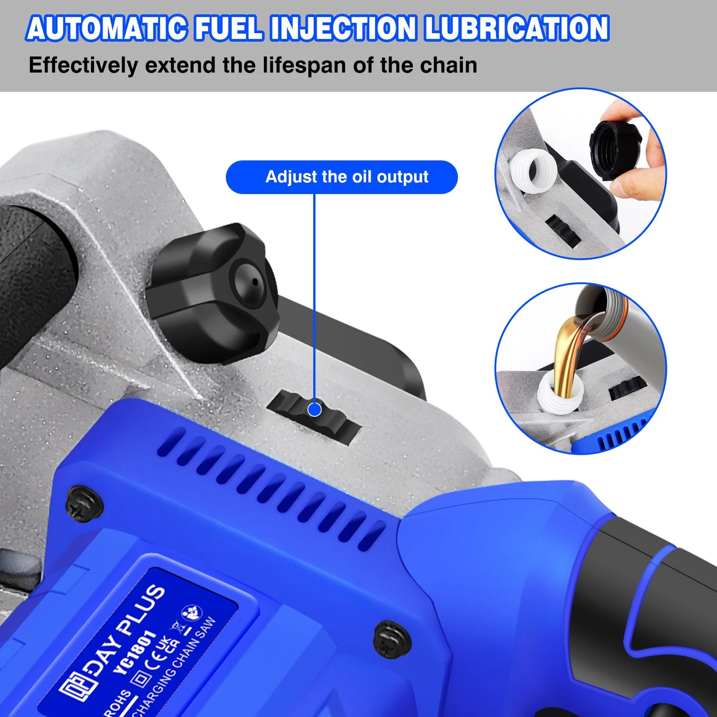 16 Inch Cordless Electric Chainsaw with 2 Battery and Charger,Brushless Handheld for Wood Cutting, Tree Pruning