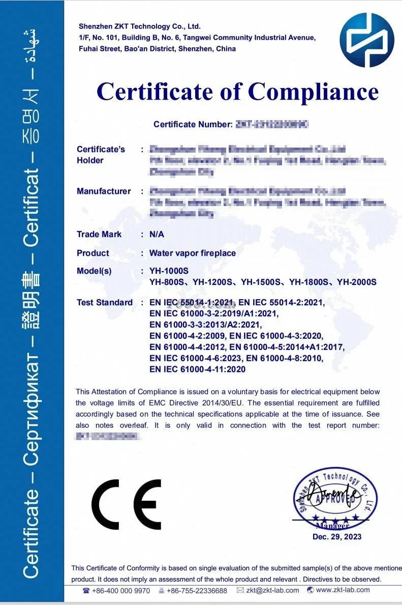 3D Water Electric Fireplace Mist Embedded Remote Control APP Interior Decoration