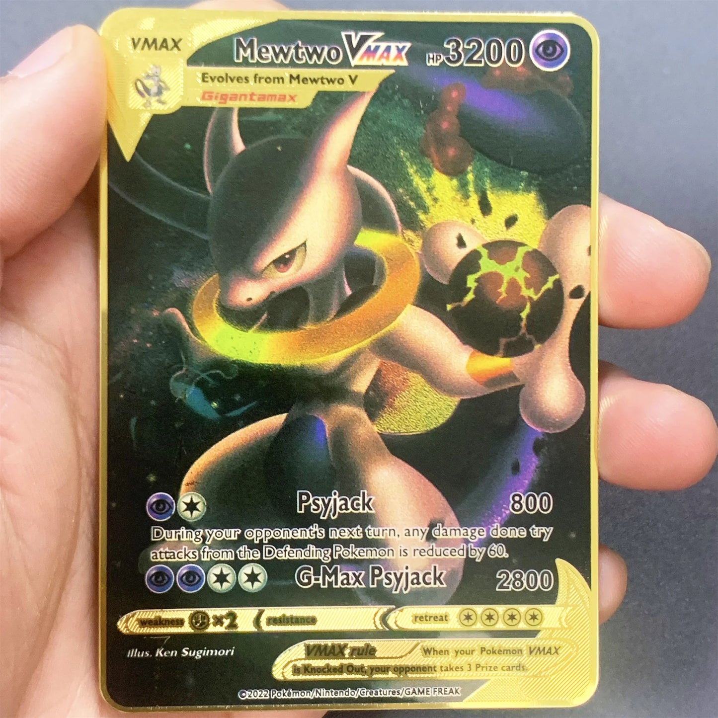10000 Arceus Vmax DIY Golden Pokemon Metal Cards English in Iron Pokmo Letters Collection Card