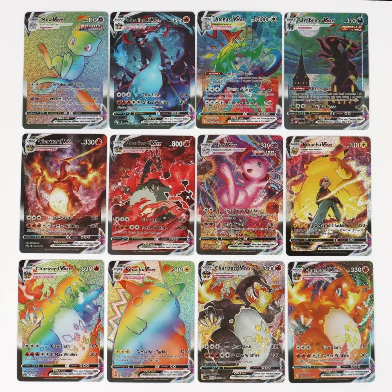 60/100Pcs English Pokemon Card 1996 Year Shining Charizard Pikachu Mewtwo trade Card Kids Pokemon Toy