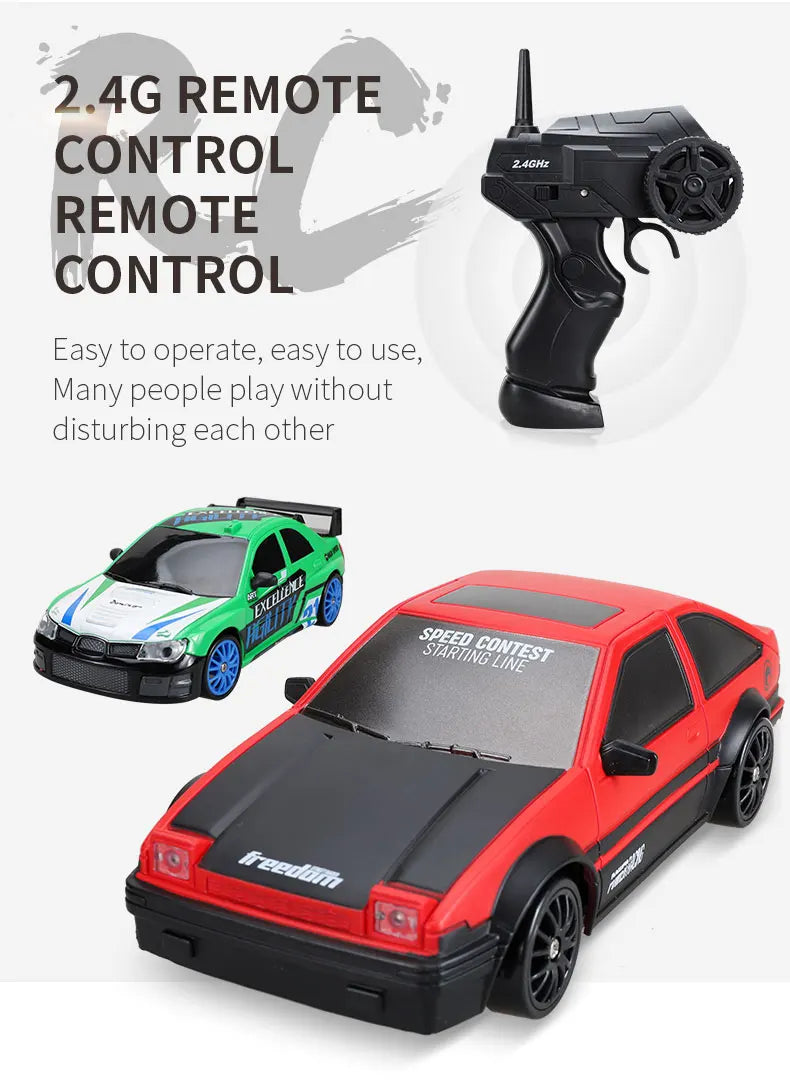 1:24 High Speed RC Drift Vehicle Cars Mustang 4WD Remote Control Racing Car Gift Toy