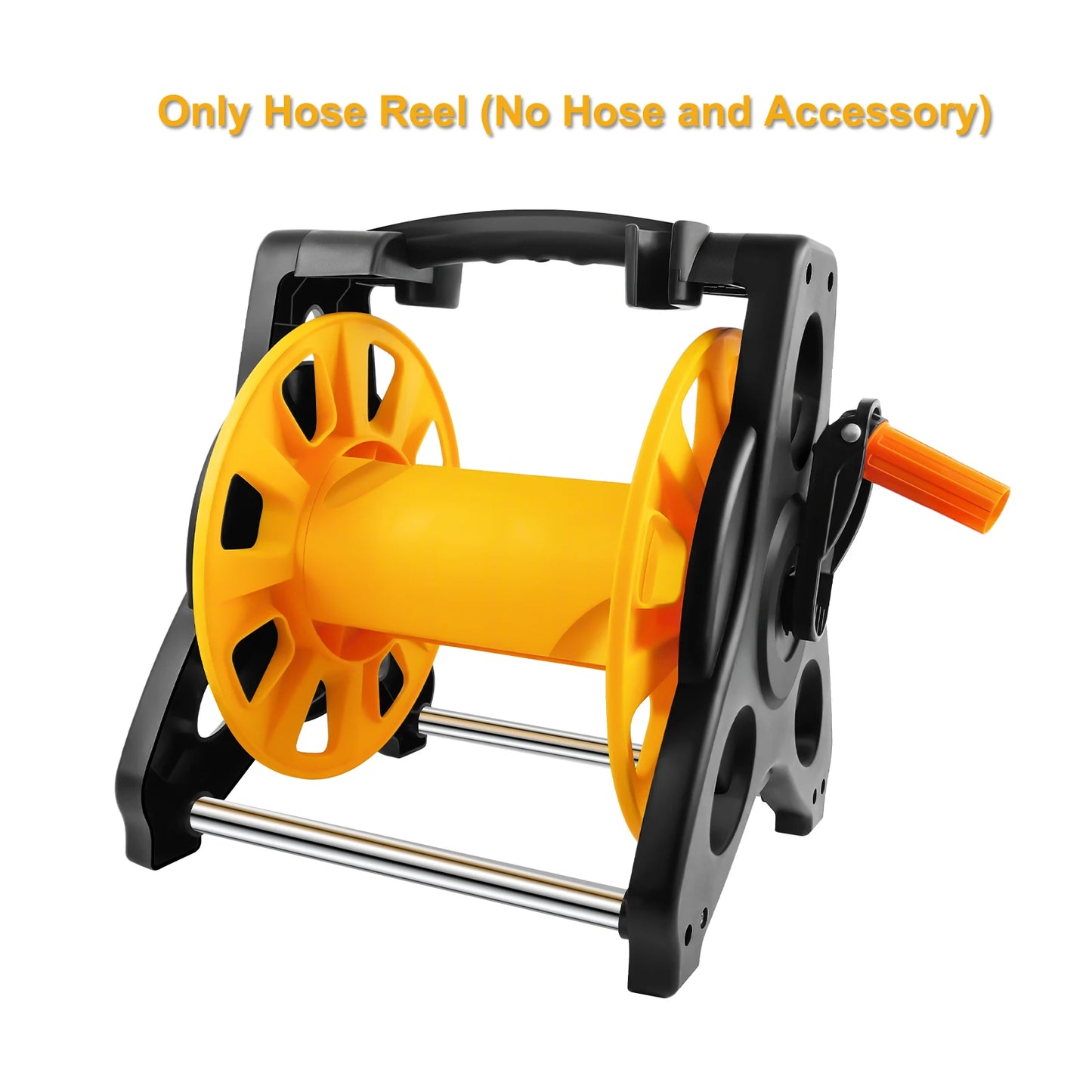 15/25/30M Garden Hose Reel Floor Standing Heavy Duty with Nozzle 7 Patterns & Fittings