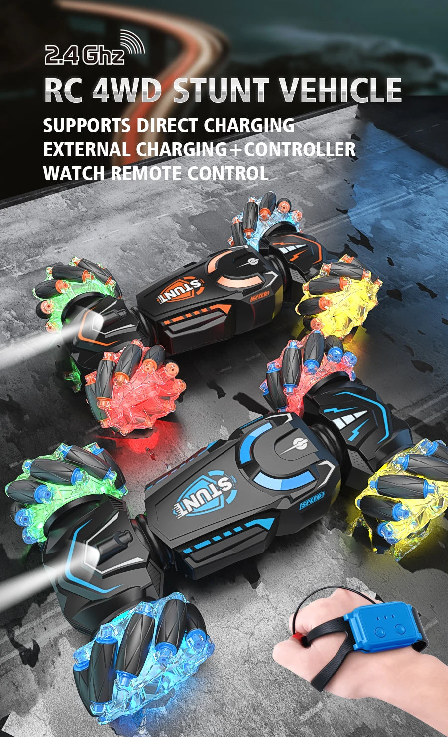 4WD RC Stunt Car Rotation Drift 2.4G Wireless RC Car