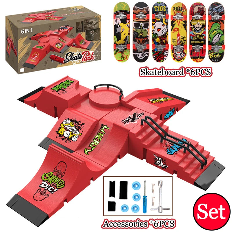 Children Finger Sports Toys Finger Skateboard Game Park Site Set Gift Toys