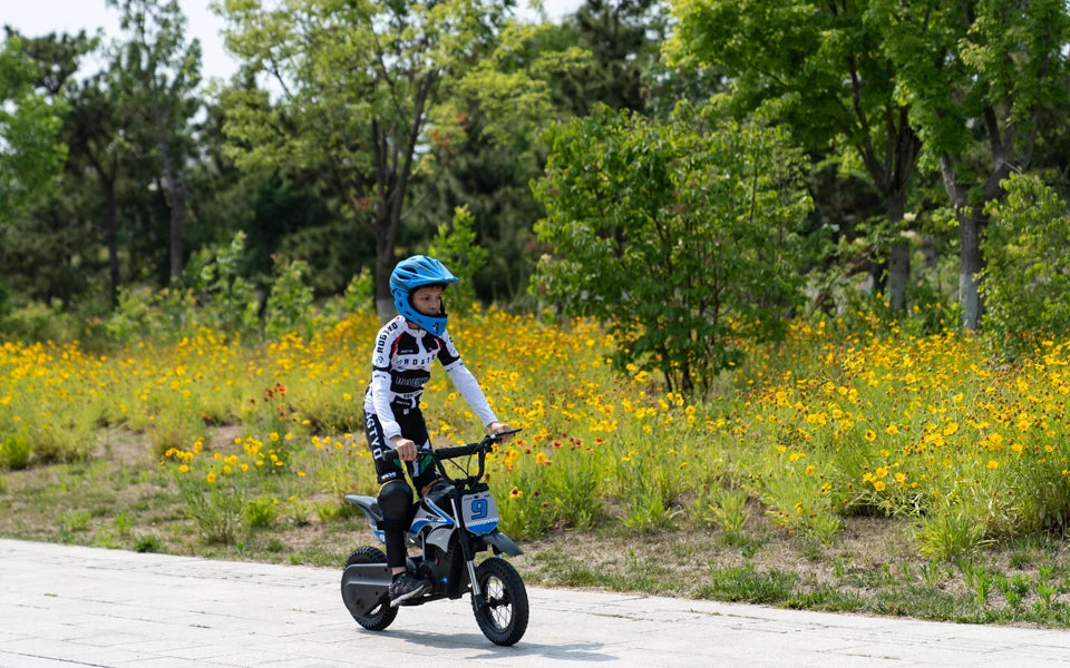 RCB Electric Motorcycle Kids, 36V 350W R9X PRO- Up 25KM/H &16KM Long-Range, 3-Speed