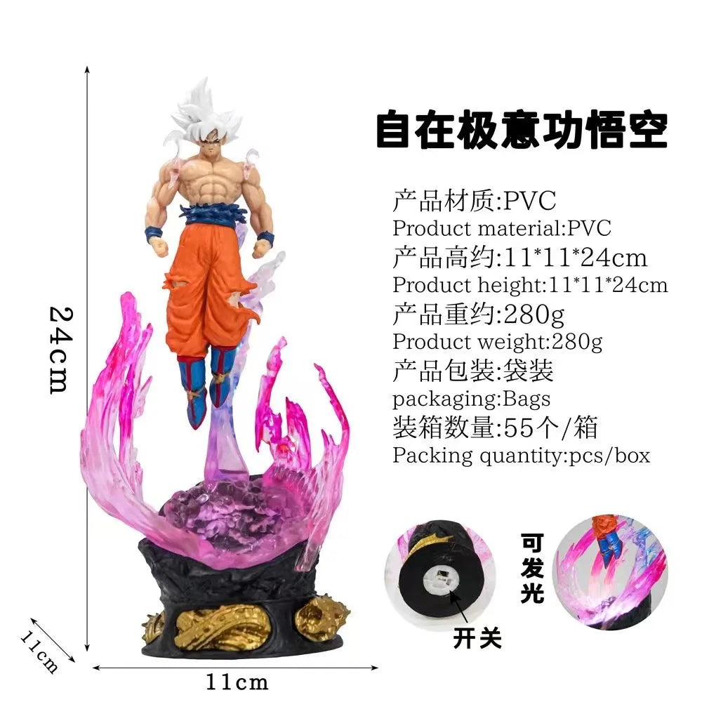 New Dragon Ball 25cm Ultra Instinct Super Saiyan Figurine Pvc Statue Model Ornament Collection