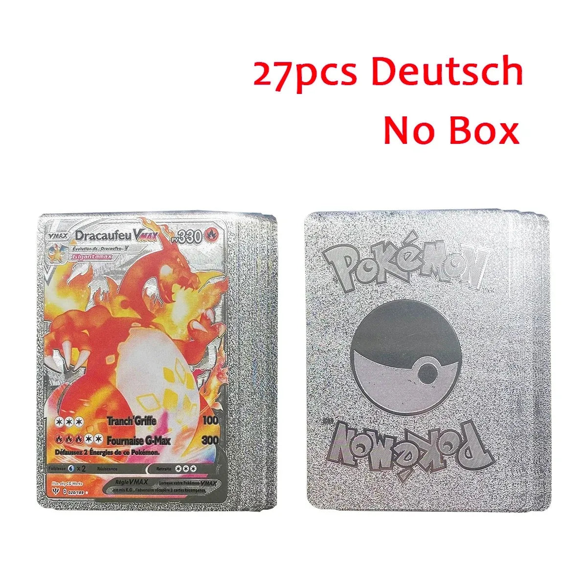 10-55Pcs Pokemon Gold Foil Cards Golden Letters English Spanish French German Game Card Metalicas Charizard Vmax Gx Series