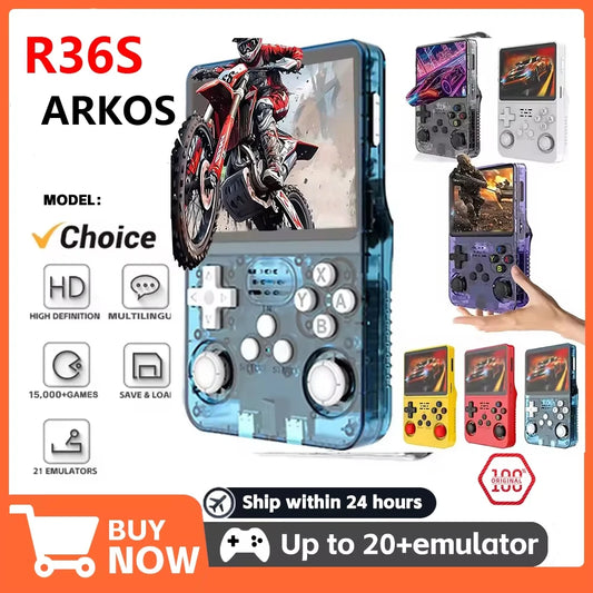 R36S Retro Handheld Video Game Console Screen Portable Player 64GB Games