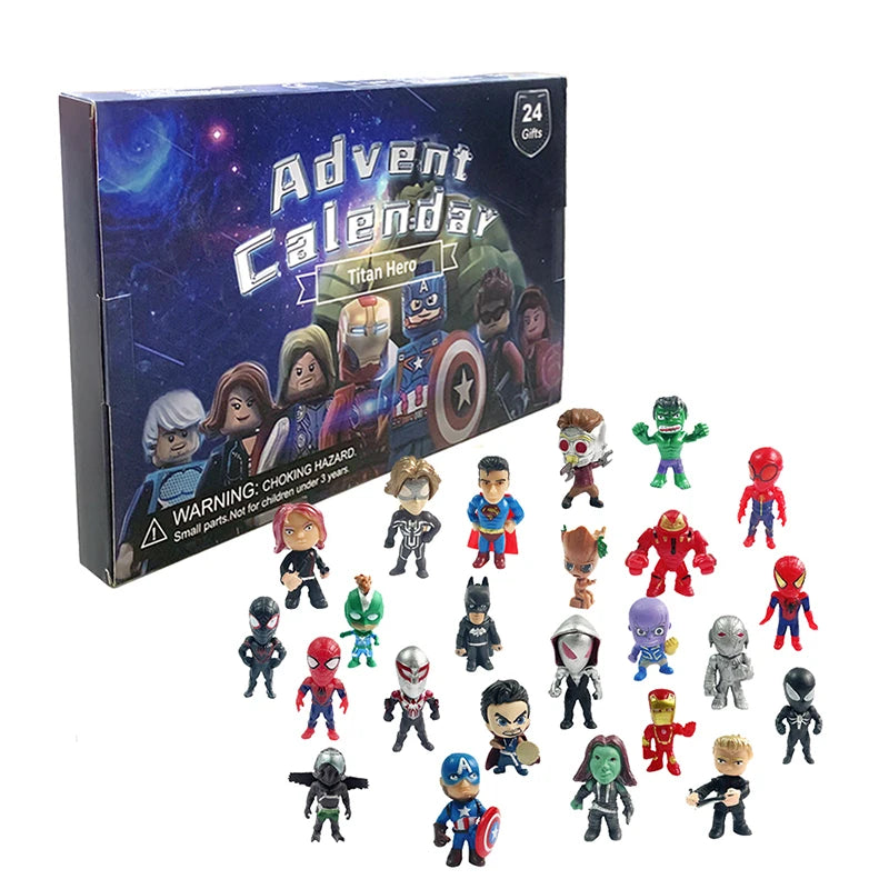 Disney Marvel Advent Calendar Box Anime Action Figure Model Building Blocks Christmas Kids Toys