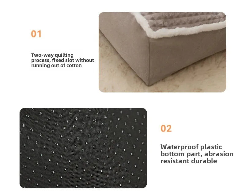 Dog Cat House Warm Thick Shape Plush Cushion Pet Washable Soft Dog Beds Mats