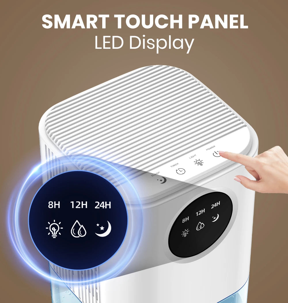 Portable Dehumidifier With 35 Ounces Capacity, Silent Operation, With Romantic Colorful Lights, Timer Switch