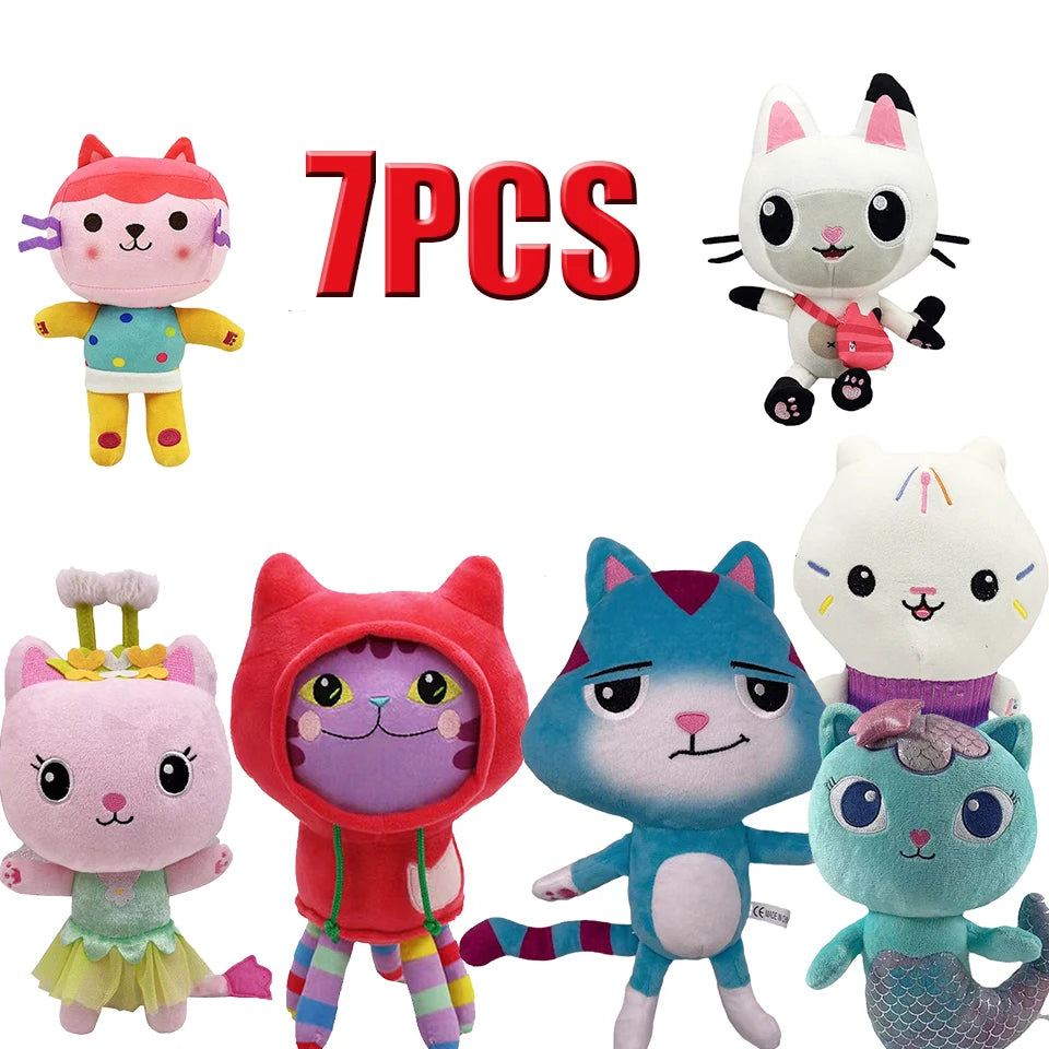 25cm 7-piece Gabby Doll House Plush Toy Perfect Kids Christmas Gift
