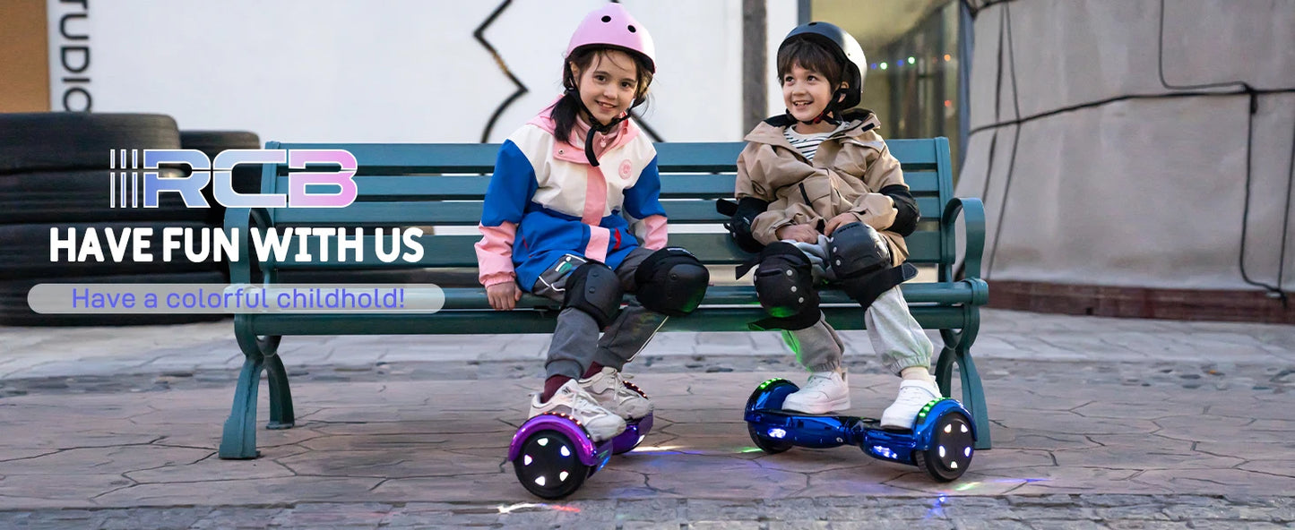 RCB Hoverboards for kids, 6.5 Inch Two-Wheel Self Balancing Electric Scooter with Bluetooth Speaker, LED Lights, Great Gift