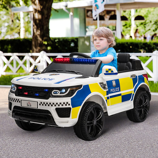 12V Range Rover Police Car Kid Electric Ride On w Remote Siren Bluetooth 3-6 Years