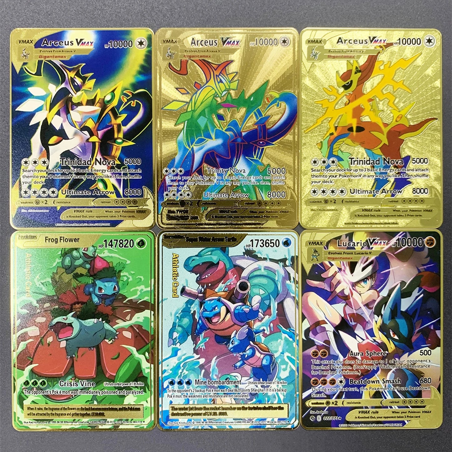 10000 Arceus Vmax DIY Golden Pokemon Metal Cards English in Iron Pokmo Letters Collection Card