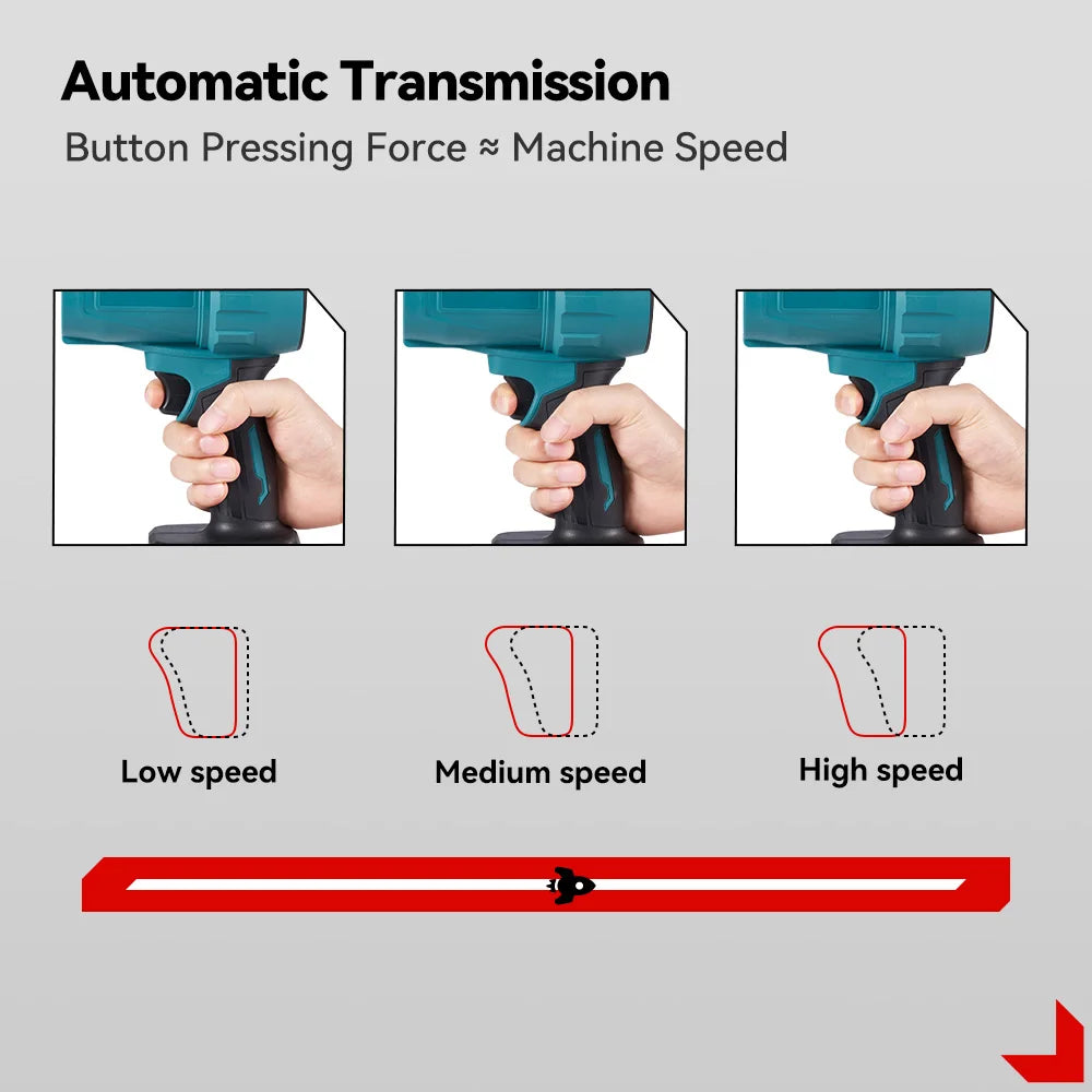 ONEVAN 2000W 200M/S Brushless Electric Turbo Fan Cordless Leaf Air Blowers Snow Dust Blowing Power Tool