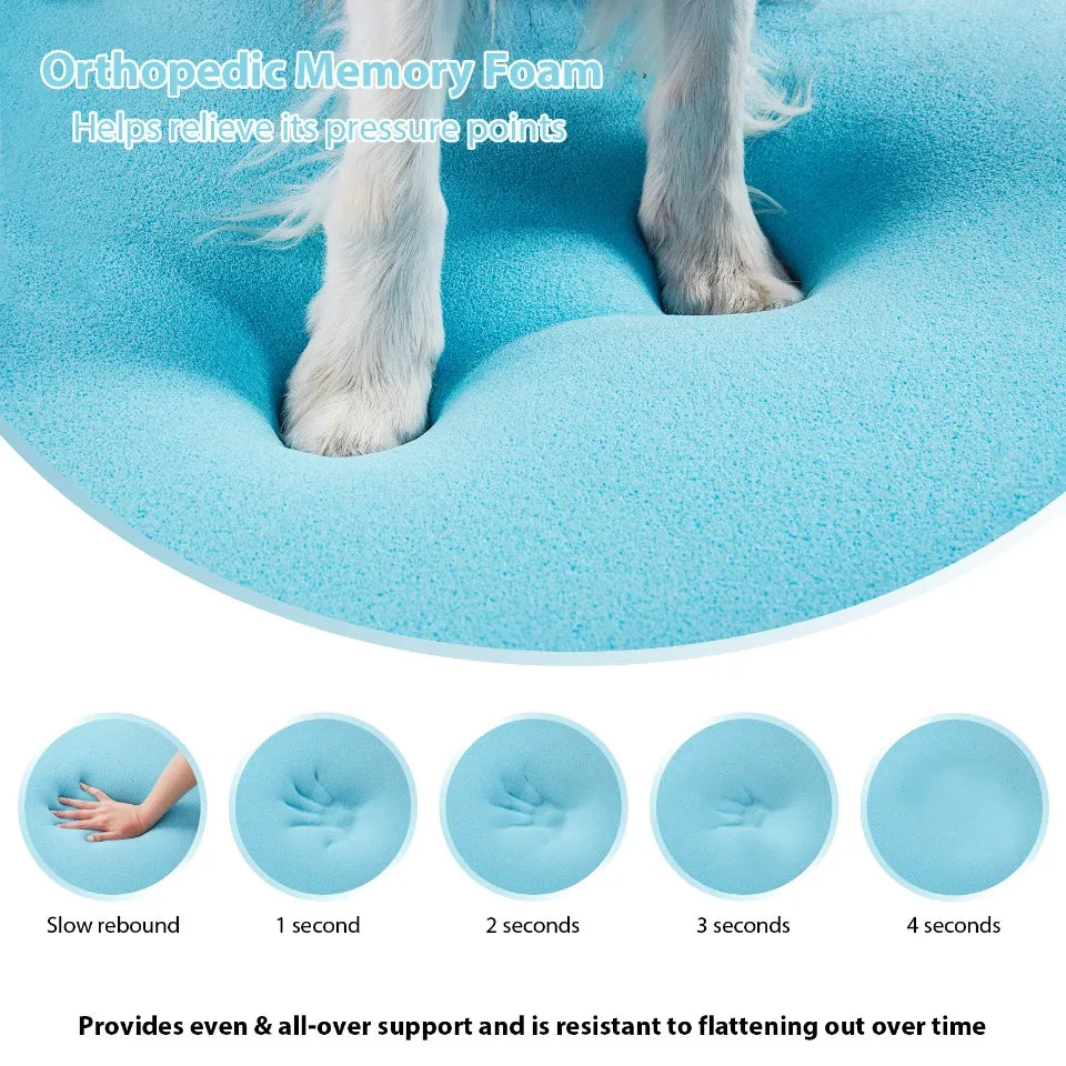 4 Seasons Large Dog Pet Bed Removable Memory Foam Mattress House for Medium Large Small Pets Sofa Support for Joint Pain Relief