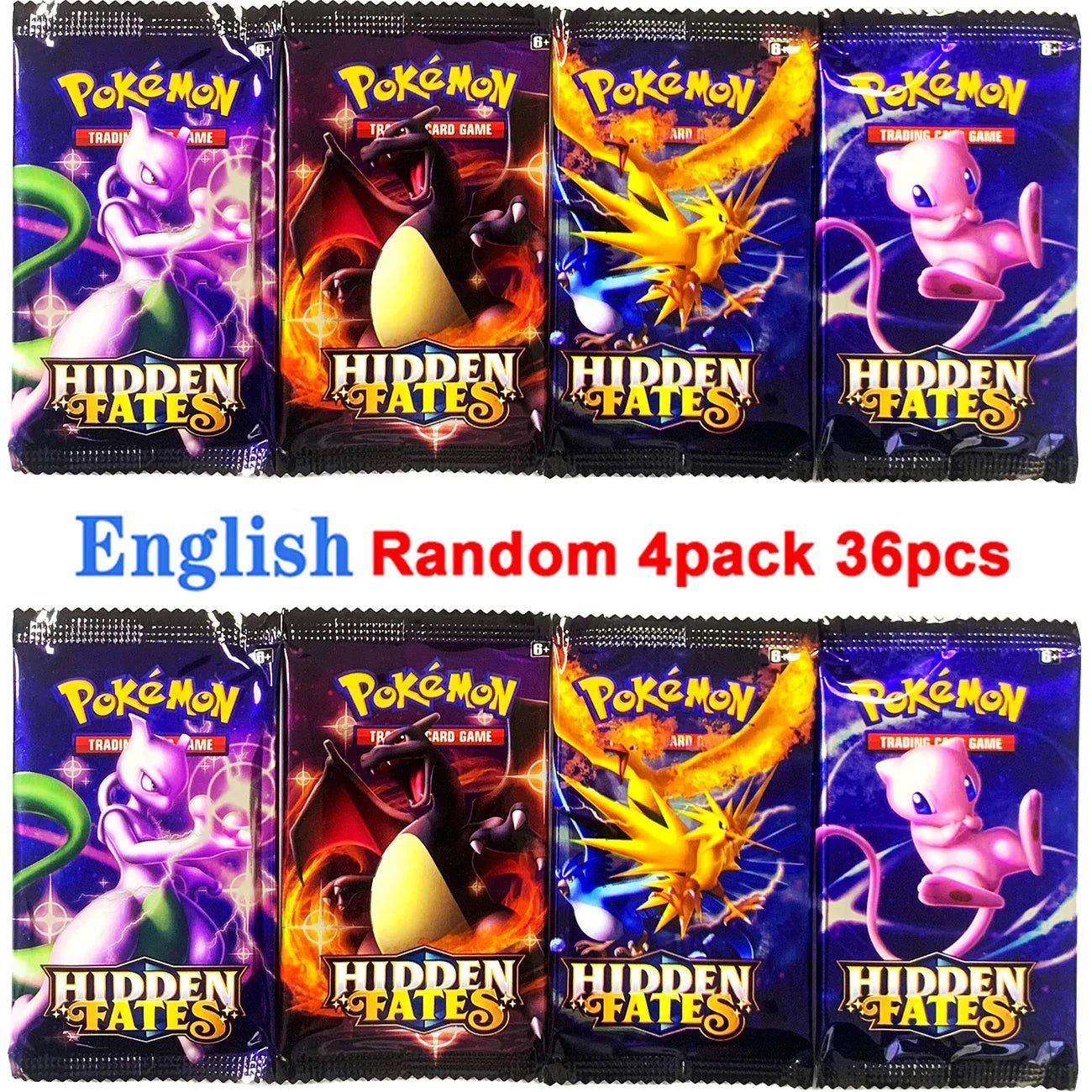4 Pack Pokemon Cards 151 Team up Sun & Moon Thunder English Trading Card Collectible