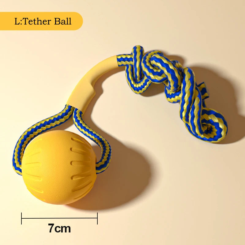 EVA Durable Dog Toys 4 Pack  Flying Disc + Ball + Tug Rope for Puppy&Adult Dogs  Chew-Proof