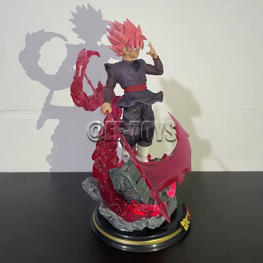 28CM Dragon Ball Z Zamasu Figure Black Goku PVC Action Figures GK Statue with Light Base