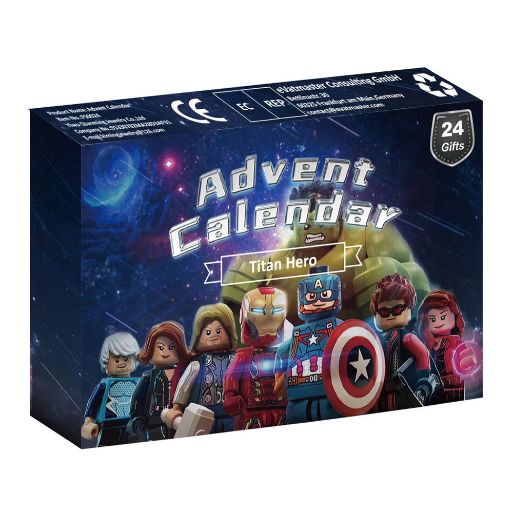 Disney Marvel Advent Calendar Box Anime Action Figure Model Building Blocks Christmas Kids Toys
