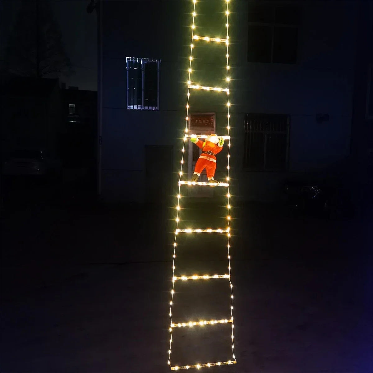 3M Santa Claus Climbing Ladder Warm Light Christmas Decoration Home Outdoor