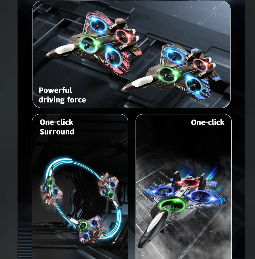 Foam RC Plane 2.4G Remote Control Stunt Glider 360 ° Flying Aircraft with LED for Kids