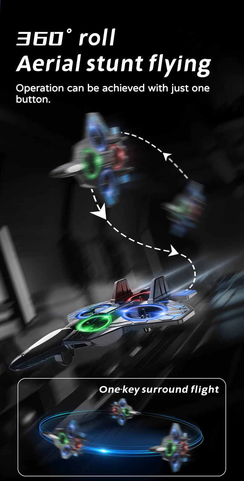 Foam RC Plane 2.4G Remote Control Stunt Glider 360 ° Flying Aircraft with LED for Kids