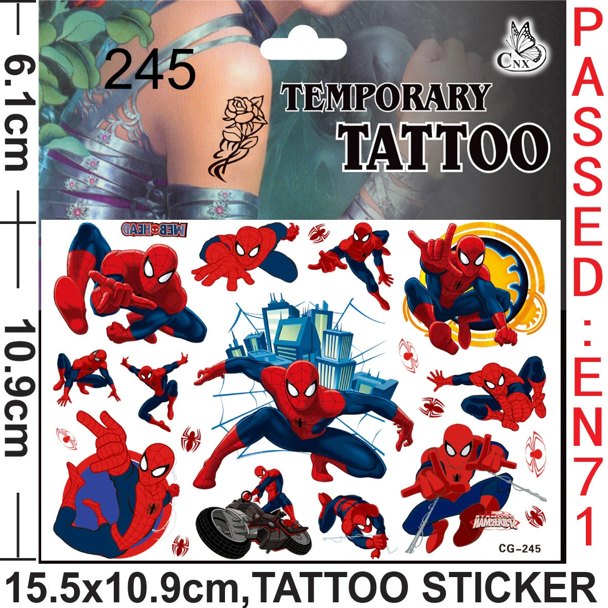 Disney Spiderman Party Kids Favor Toys includes Slap Bracelets Tattoo Stickers Blowouts Gifts Bags Set for Party Decorations