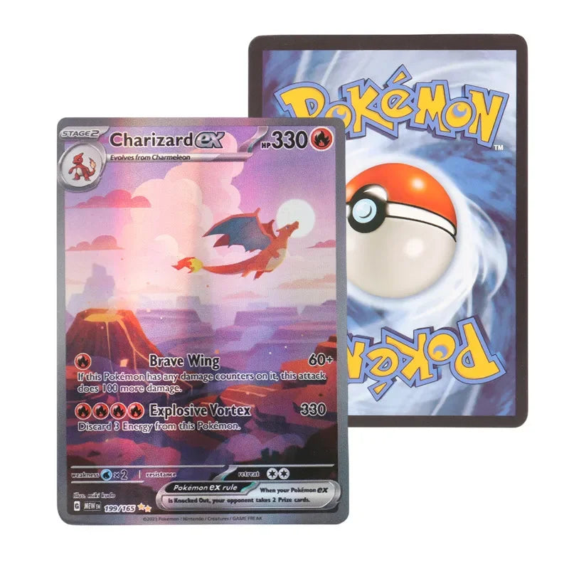 60/100Pcs English Pokemon Card 1996 Year Shining Charizard Pikachu Mewtwo trade Card Kids Pokemon Toy