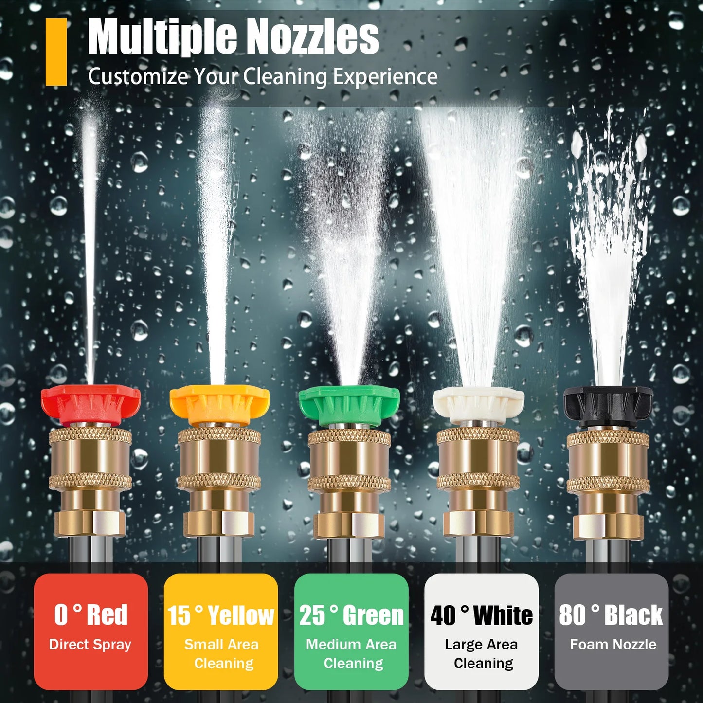 High Pressure Washer 7.5Horsepower 150Bar Gun Cleaning Machine w/ 5Nozzles Complete Kit