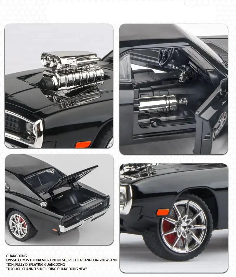 1:24 Dodge Charger Alloy Muscle Car Model Die-cast Vehicles Sports Car Model Simulation Sound And Light