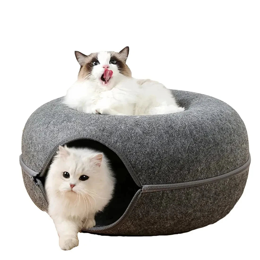 Interactive Round Small Cat Tunnel Nest Felt Kittens Bed House Scratcher
