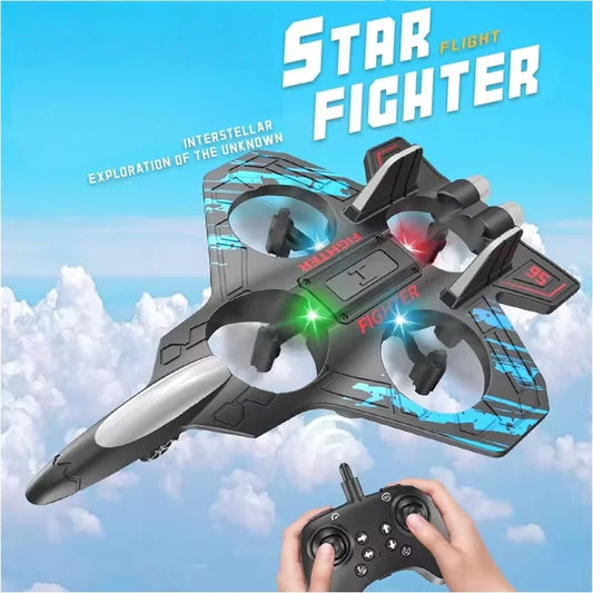 2.4G Remote Control Fighter Electric Foam Glider Stunt Tumbling UAV Helicopter with LED Lights