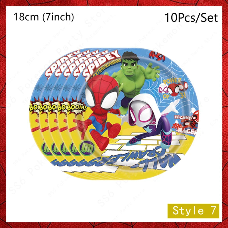 Spiderman Birthday Party Decorations Disposable Tableware Plate Cup Napkins Bags Supplies Set