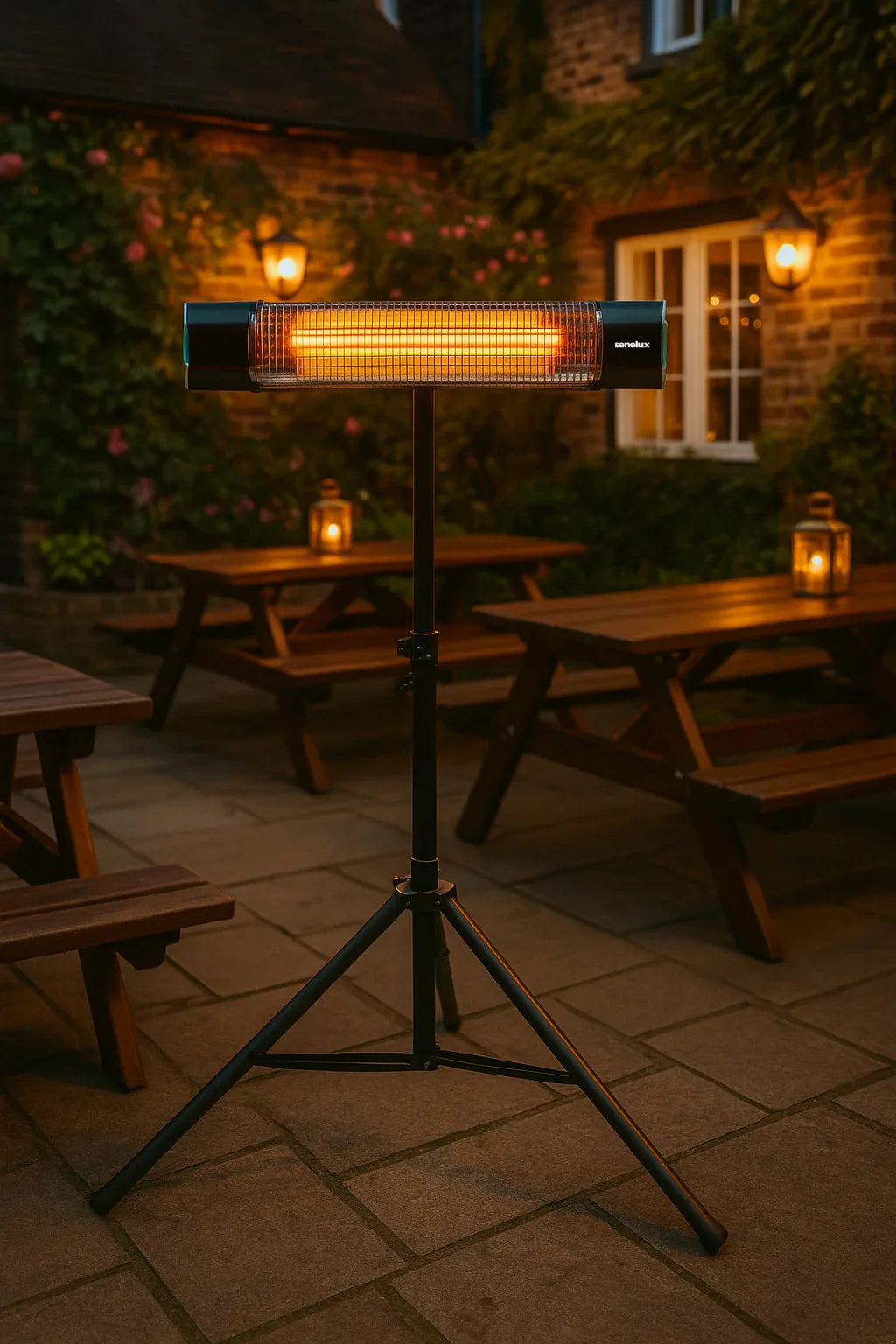 Tripod Mounted Infrared Patio Heater Energy Efficient and Water Resistant